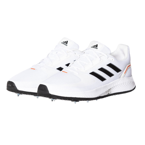 Adidas Runfalcon 2.0 White/Black/Silver -Spiked Cricket Shoe