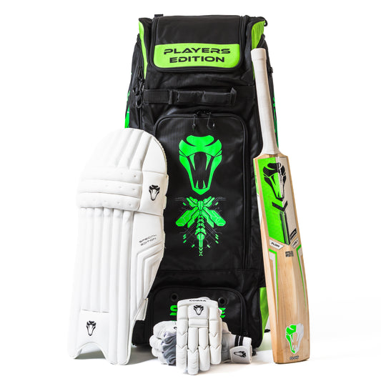 CUSTOM SPECIAL EDITION BAT (G1), SE PADS , SE GLOVES, PLAYERS DUFFLE BAG