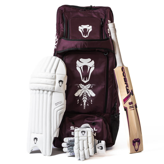 CUSTOM SPECIAL EDITION BAT (G1), SE PADS , SE GLOVES, SE HYBRID DUFFLE BAG(With Wheels)