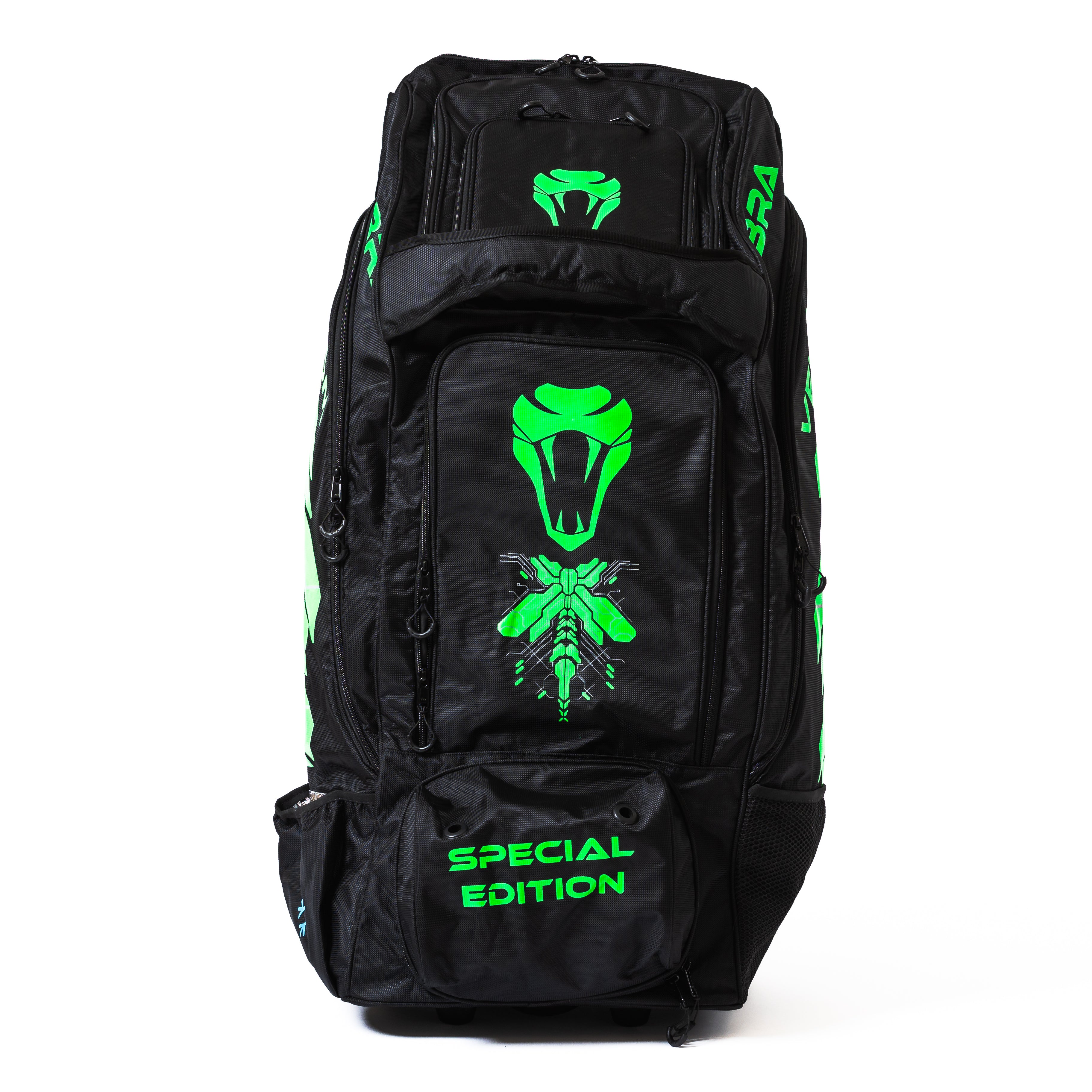 SPECIAL EDITION HYBRID WHEELIE/DUFFLE BAG - VENOM (BLACK AND GREEN) - Cobra Cricket 