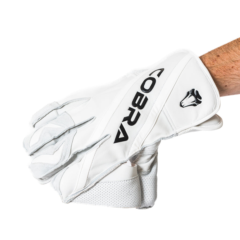 2025 SPECIAL EDITION WICKET KEEPING GLOVES  WHITE - Cobra Cricket 