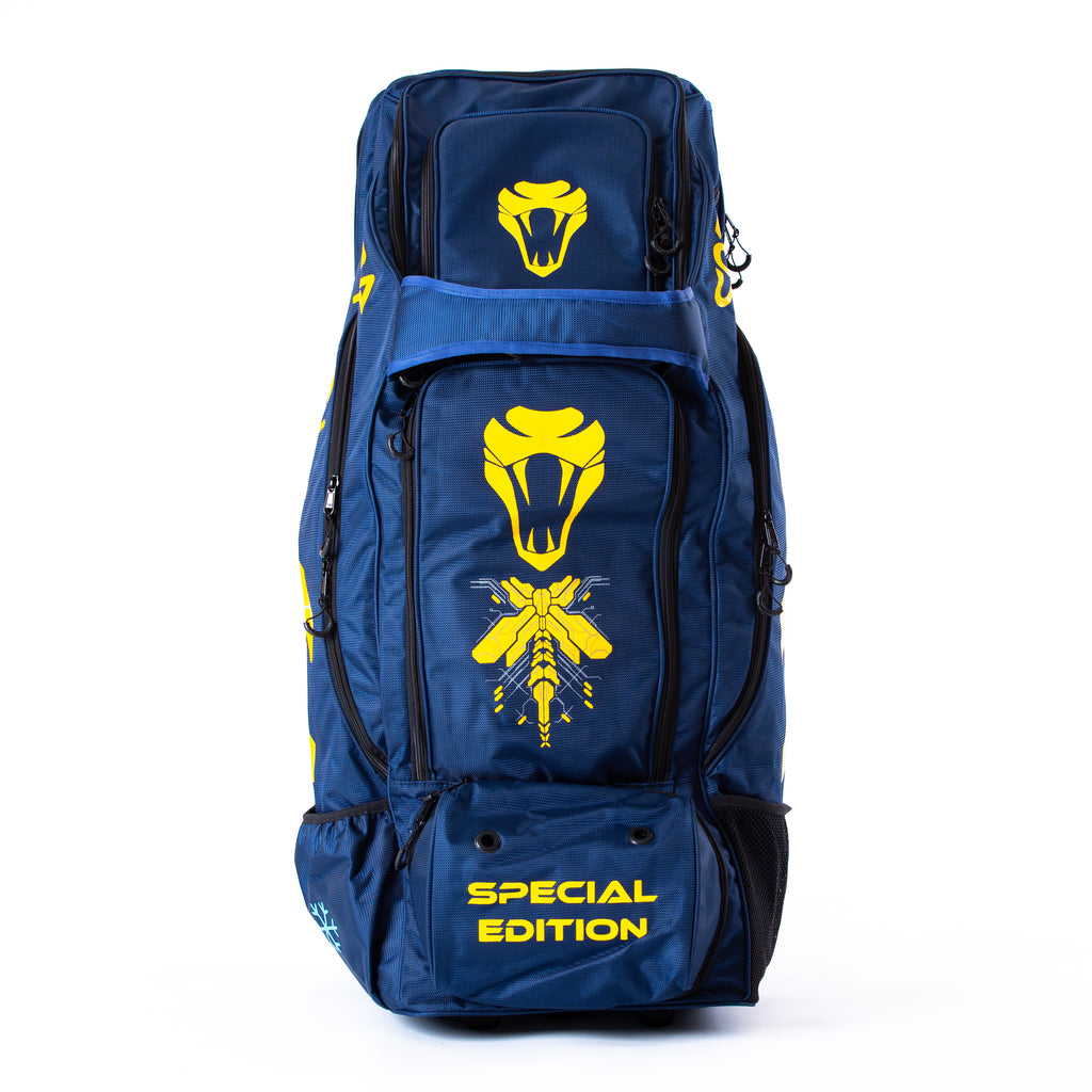 SPECIAL EDITION HYBRID WHEELIE/DUFFLE BAG - FUSION(BLUE/YELLOW) - Cobra Cricket 