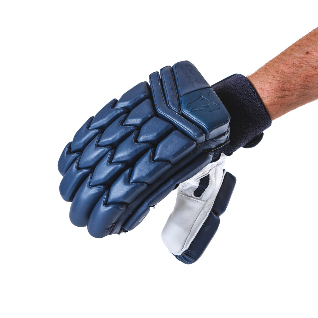 LIMITED EDITION CRICKET GLOVES - NAVY BLUE - Cobra Cricket 