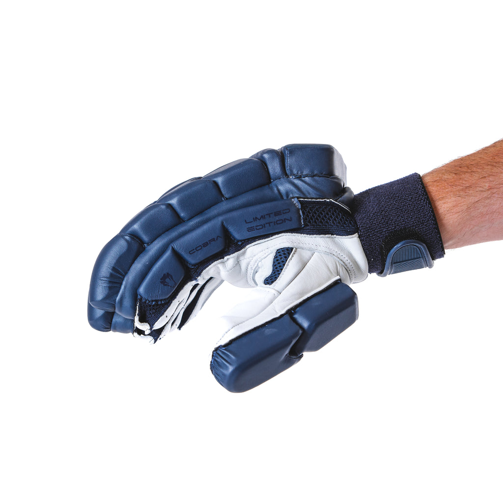 LIMITED EDITION CRICKET GLOVES - NAVY BLUE - Cobra Cricket 