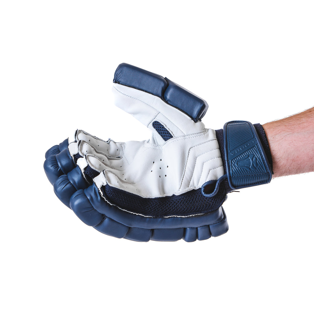 LIMITED EDITION CRICKET GLOVES - NAVY BLUE - Cobra Cricket 
