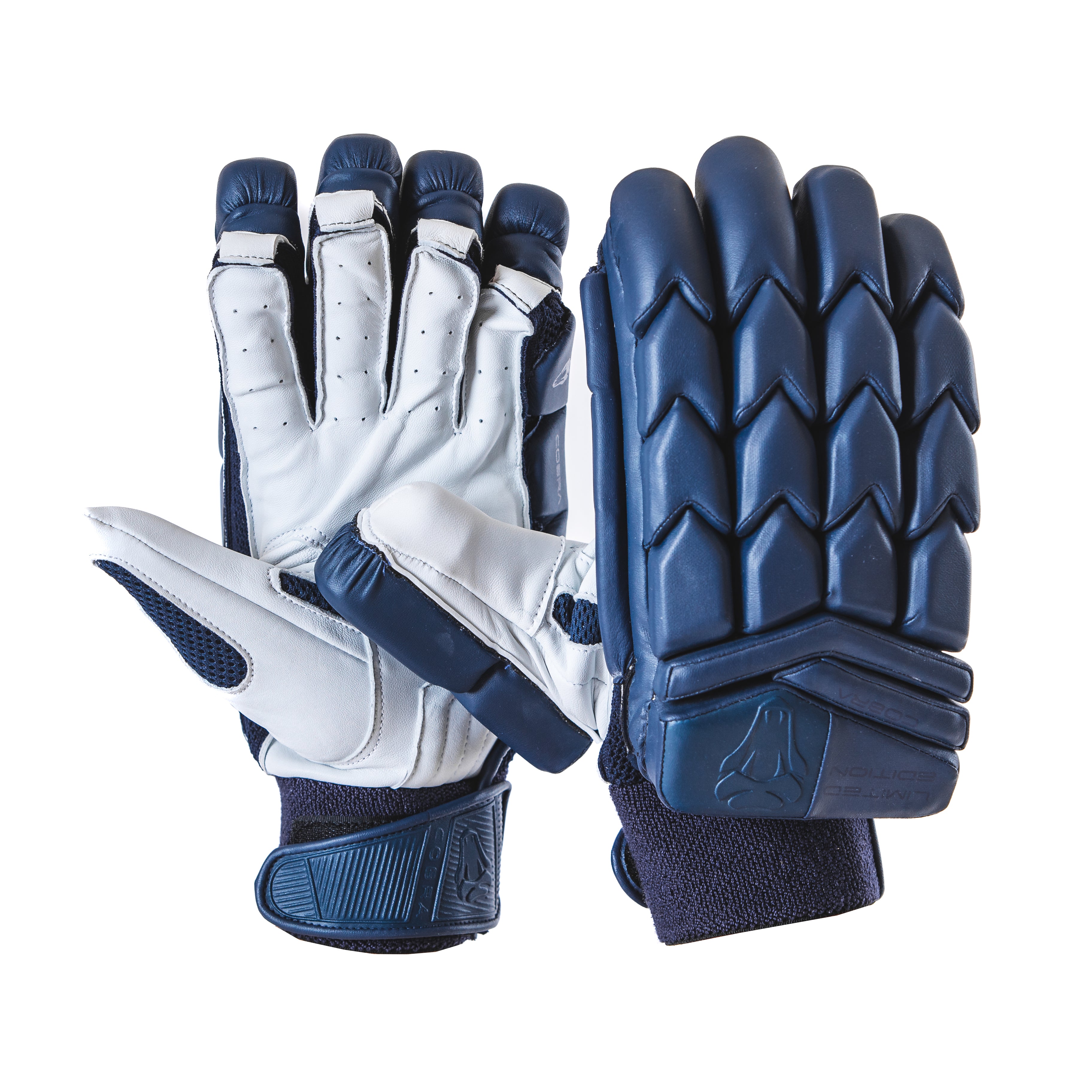 LIMITED EDITION CRICKET GLOVES - NAVY BLUE - Cobra Cricket 
