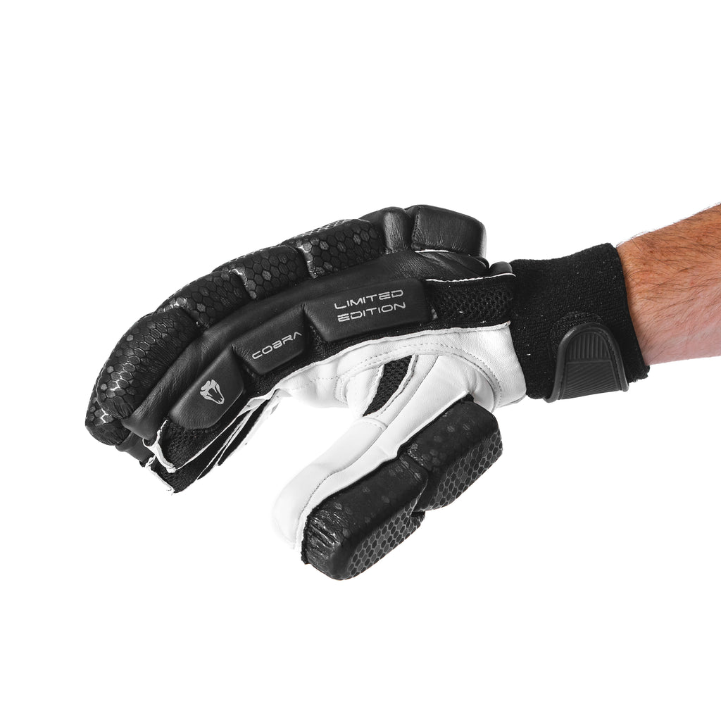 LIMITED EDITION CRICKET GLOVES - BLACK - Cobra Cricket 