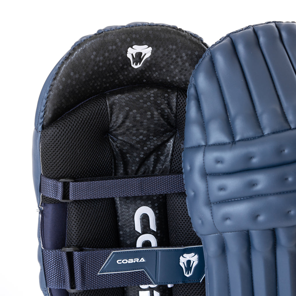 PRO EDITION NAVY PADS & NAVY GLOVES BUNDLE - Cobra Cricket 