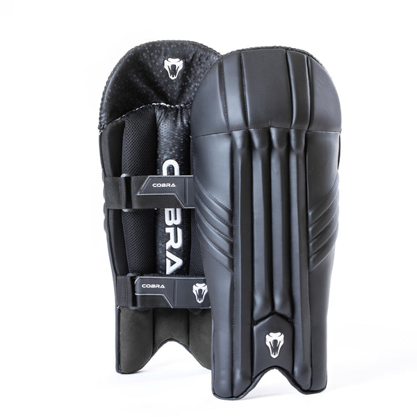 COBRA WICKET KEEPING PADS  - RESERVE EDITION - BLACK