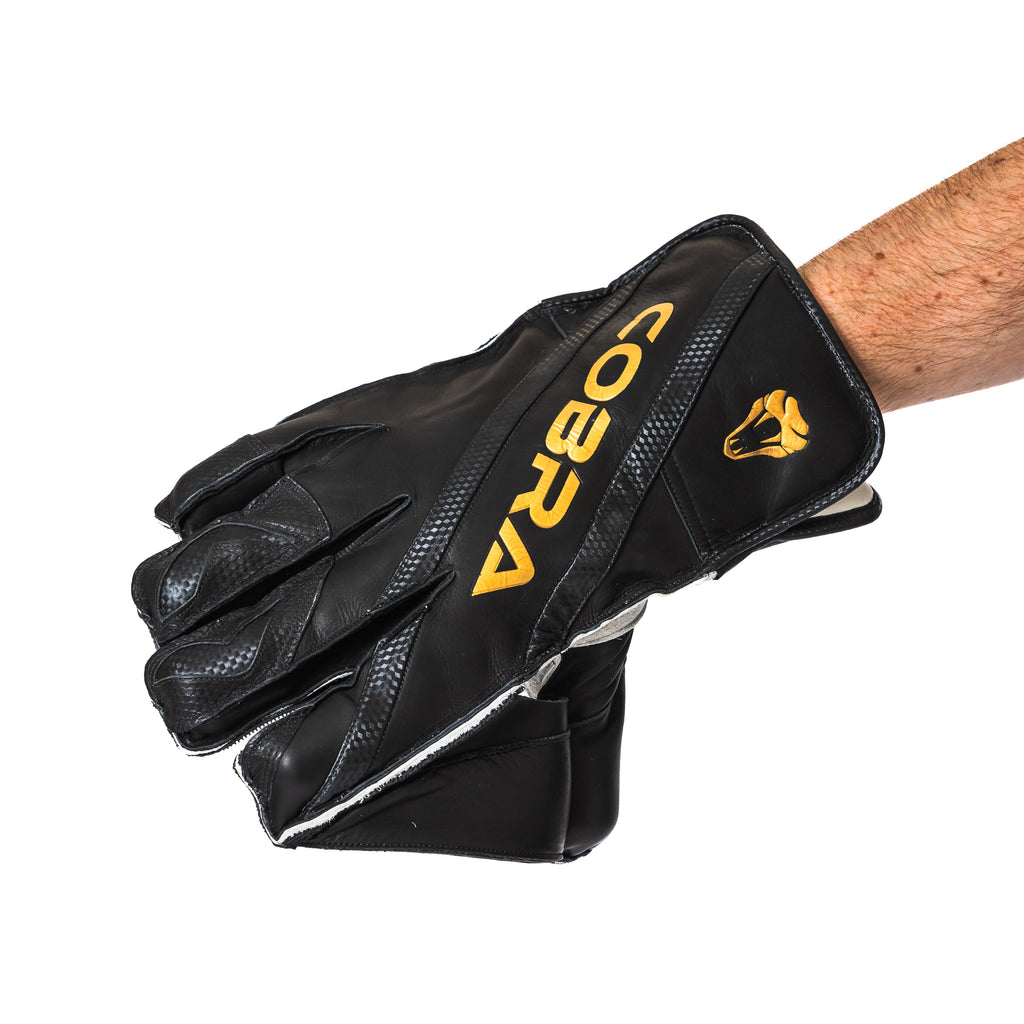 2025 SPECIAL EDITION WICKET KEEPING GLOVES BLACK - Cobra Cricket 