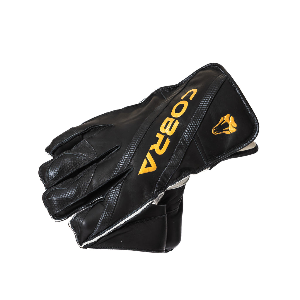 2025 SPECIAL EDITION WICKET KEEPING GLOVES BLACK - Cobra Cricket 