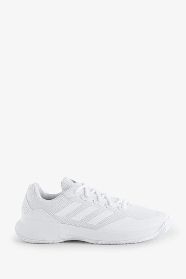 Adidas Game Court 2 Tennis Shoe Spiked White and grey - Cobra Cricket 