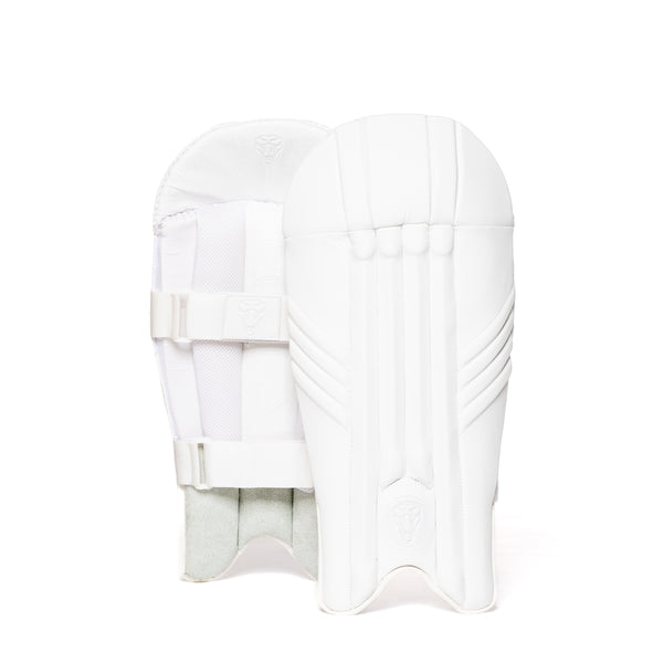 COBRA WICKET KEEPING PADS  - WHITE EDITION