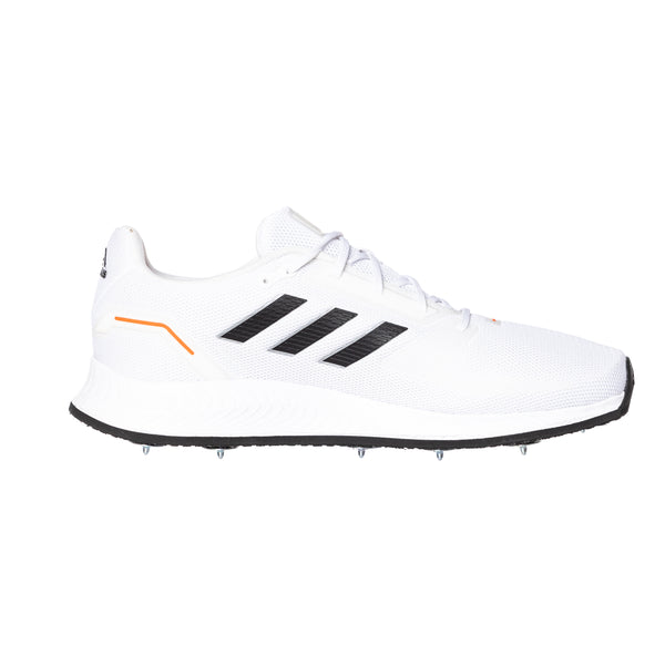ADIDAS RUNFALCON 2.0 RUNNING SHOES SPIKED  -WHITE/BLACK ADIDAS CRICKET SHOES